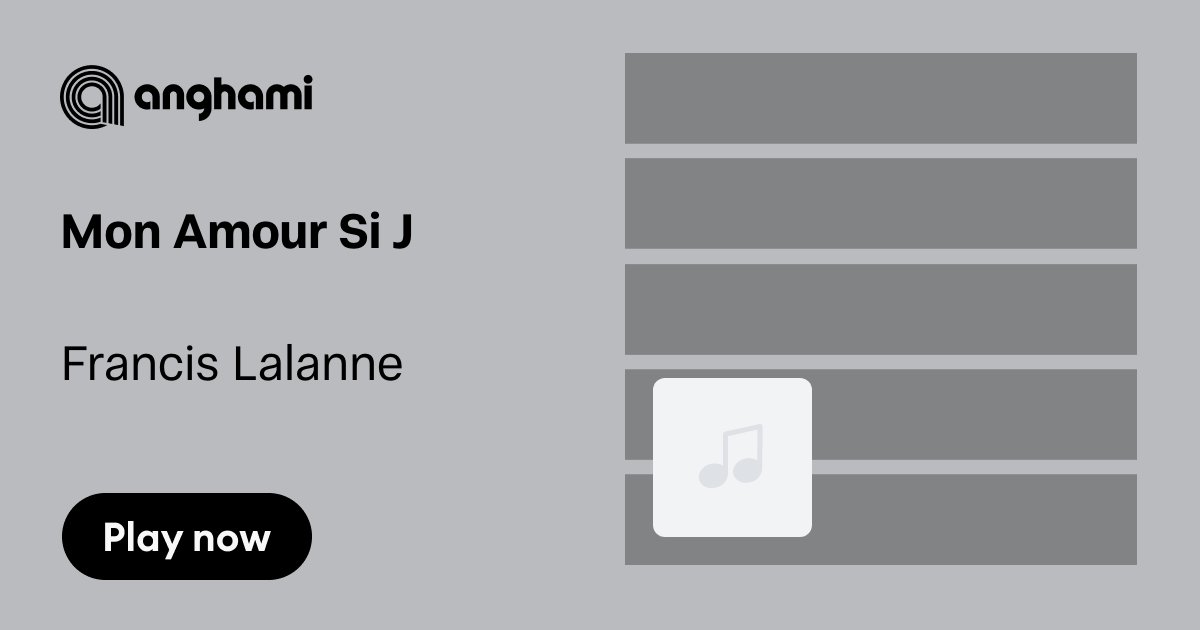 Francis Lalanne Mon Amour Si J